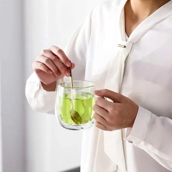 Coffee Mug Double Walled Glass with Handle 300ml