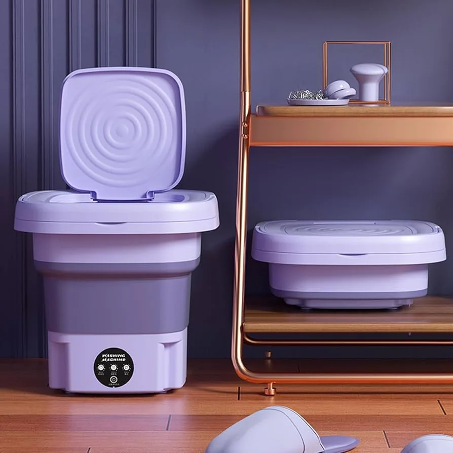 Compact Portable Washing Machine 11L with Folding Design for Travel and Dorm Use, Compact Laundry Appliance