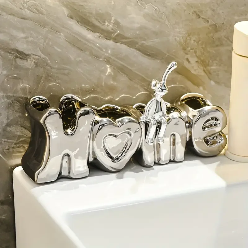 ceramic toothbrush holder creative bathroom toothbrush holder countertop bathroom organizer multifunctional toothbrush toothpaste storage rack bathroom accessories home decor details 4