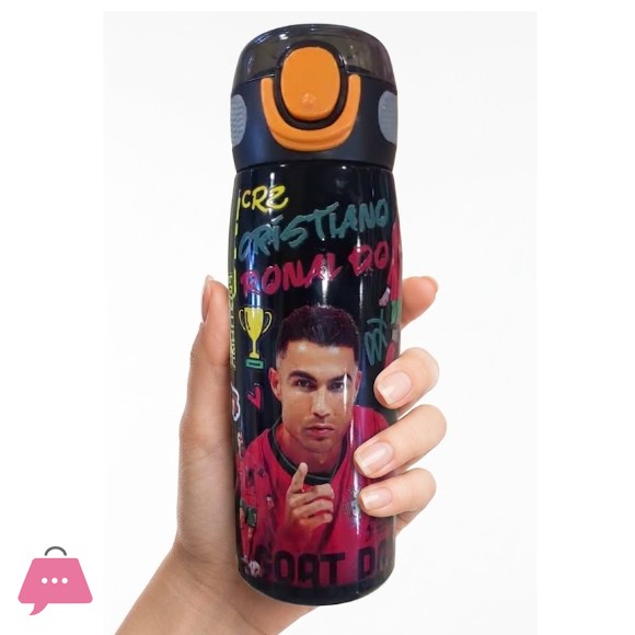 Cristiano Ronaldo and Lionel Messi Stainless Steel Water Bottle for Kids 470ml
