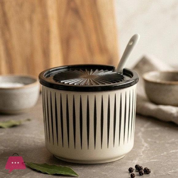 Modern Ceramic Seasoning Container Set for Sugar, Salt & Spices 100Grams