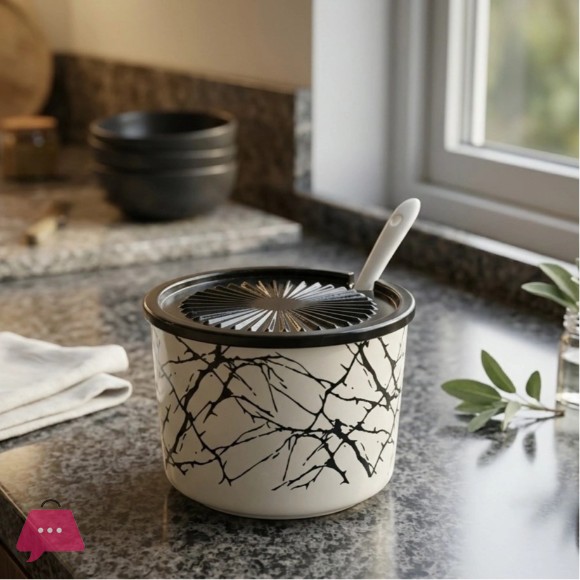 Modern Ceramic Seasoning Container Set for Sugar, Salt & Spices 100Grams