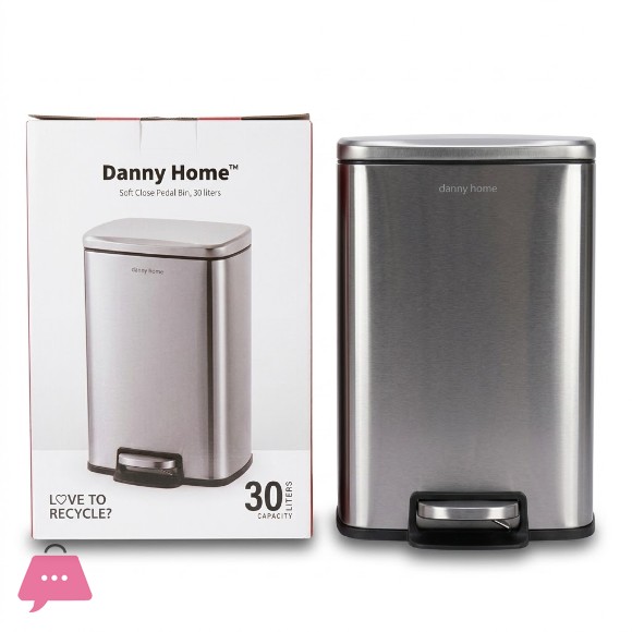 Danny Home Soft Close Pedal Trash Can 30L