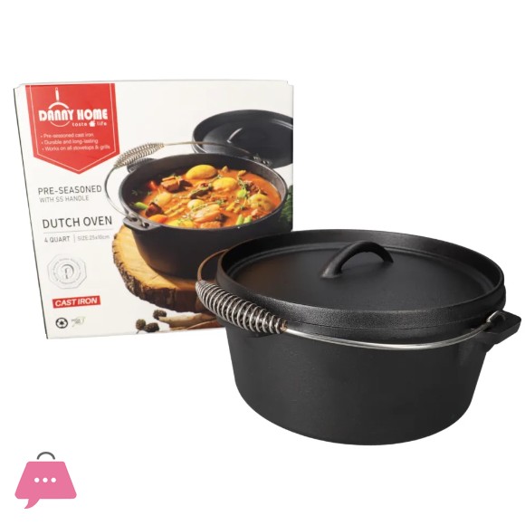 Danny Home Cast Iron Casserole Pot 3.7L