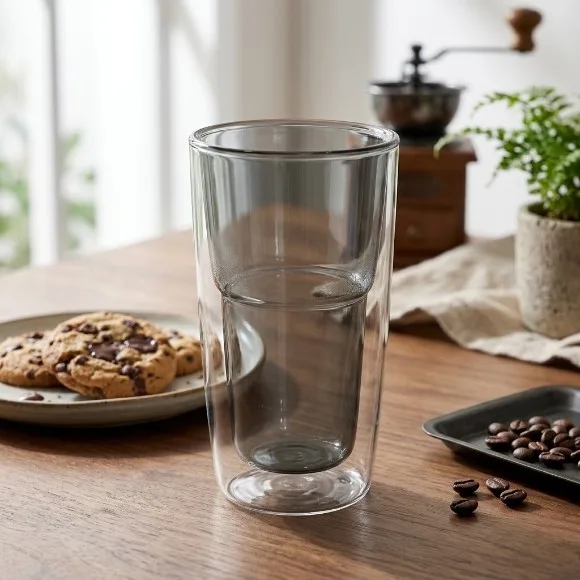 Double Walled Borosilicate Glass Water Glass Latte Macchiato Long Drink & Cocktail Glasses 1 Pieces