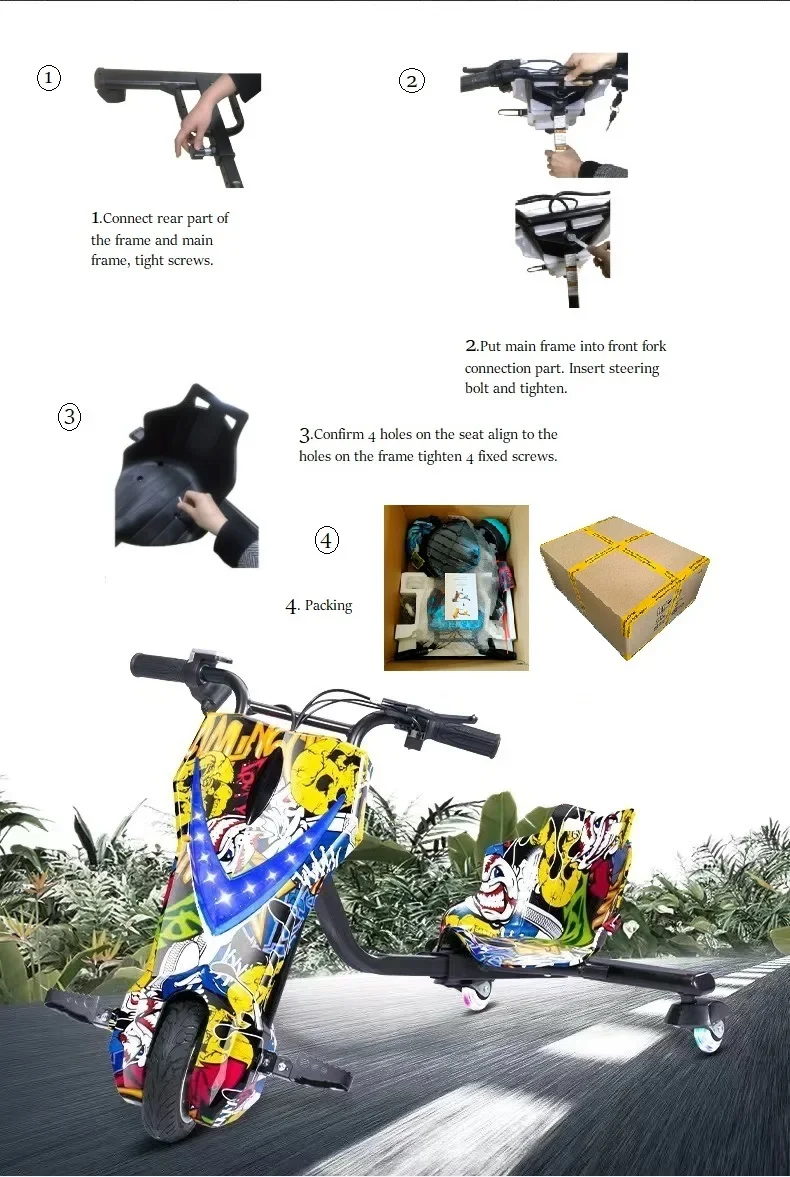 3 Wheel Drift Scooter for Kids Drifting Electric Scooter
