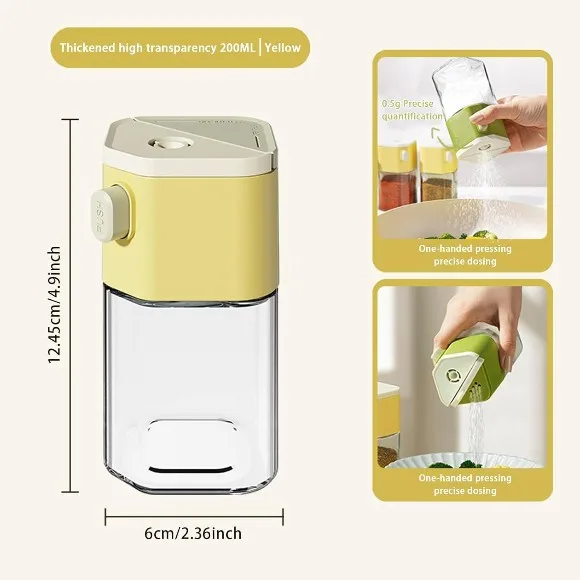 Dual-Purpose Salt Shaker with Measuring & Sprinkle Modes