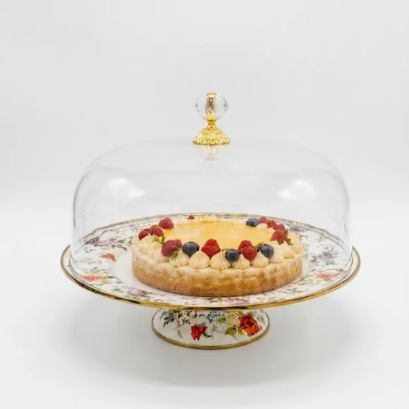 Enamel Cake Plate With Lid - 30CM