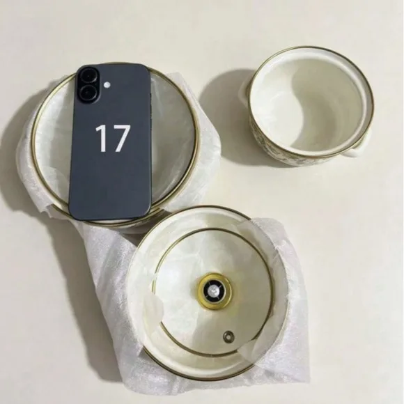 Enamel Coated Pot Set, 12-14-16cm Mini Milk Pot 0.5/0.8/1.2L Double Ear Enamel Bowl
