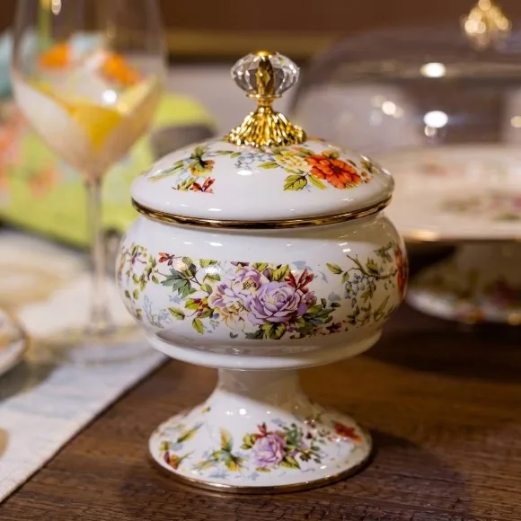 Enamel Glazed Chocolate Honey Jar with Lid