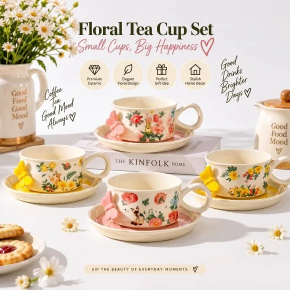 Floral Tea Cup Set