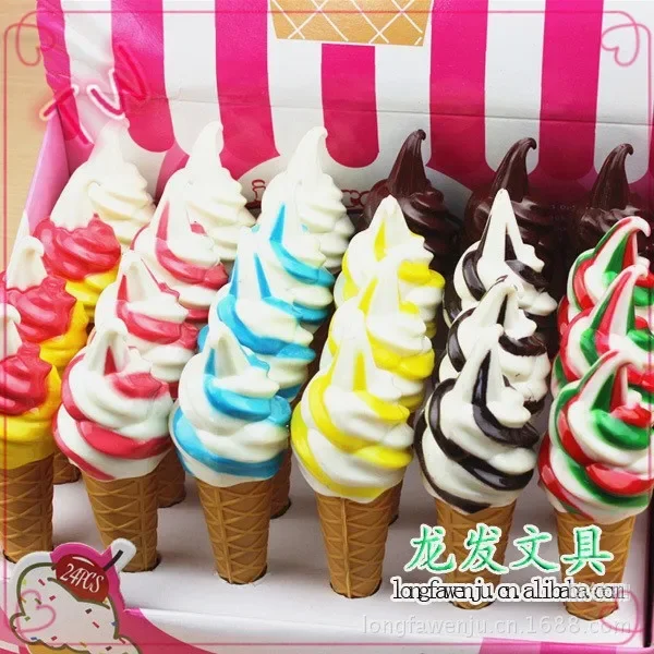 搞笑冰淇淋设计折叠圆珠笔，卡通印花塑料短圆珠笔016