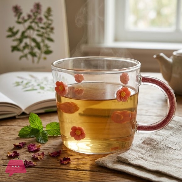 3D Flower Glass Mug 1Pcs