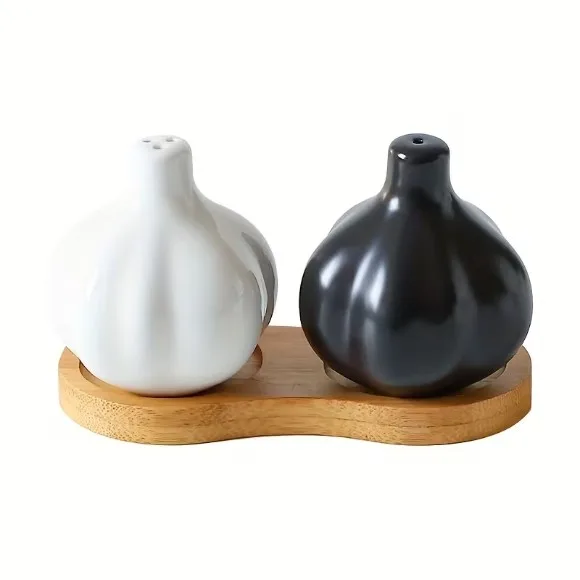 Garlic Fun Ceramic Salt Shaker Pepper Shaker Seasoning Jar