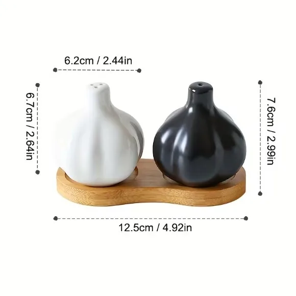 Garlic Fun Ceramic Salt Shaker Pepper Shaker Seasoning Jar