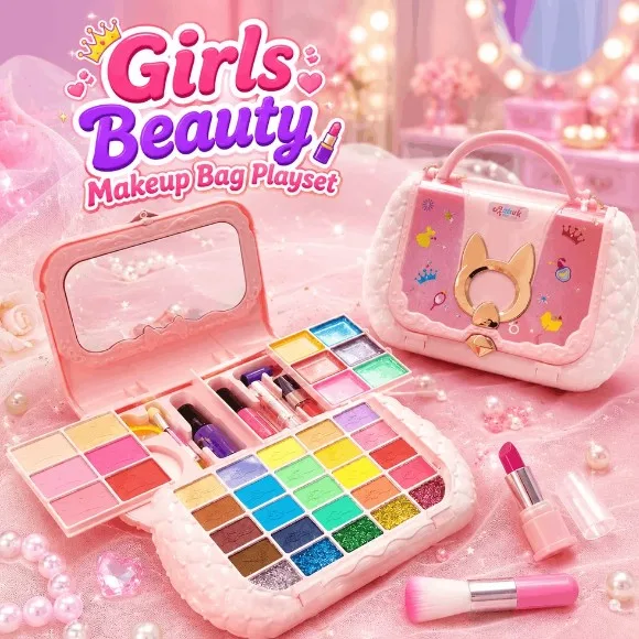 Girls Beauty Makeup Bag Playset M-711 | Kids Makeup Set