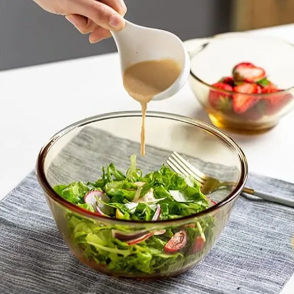 Glass Salad Mixing Serving Bowls Microwave and Dishwasher Safe
