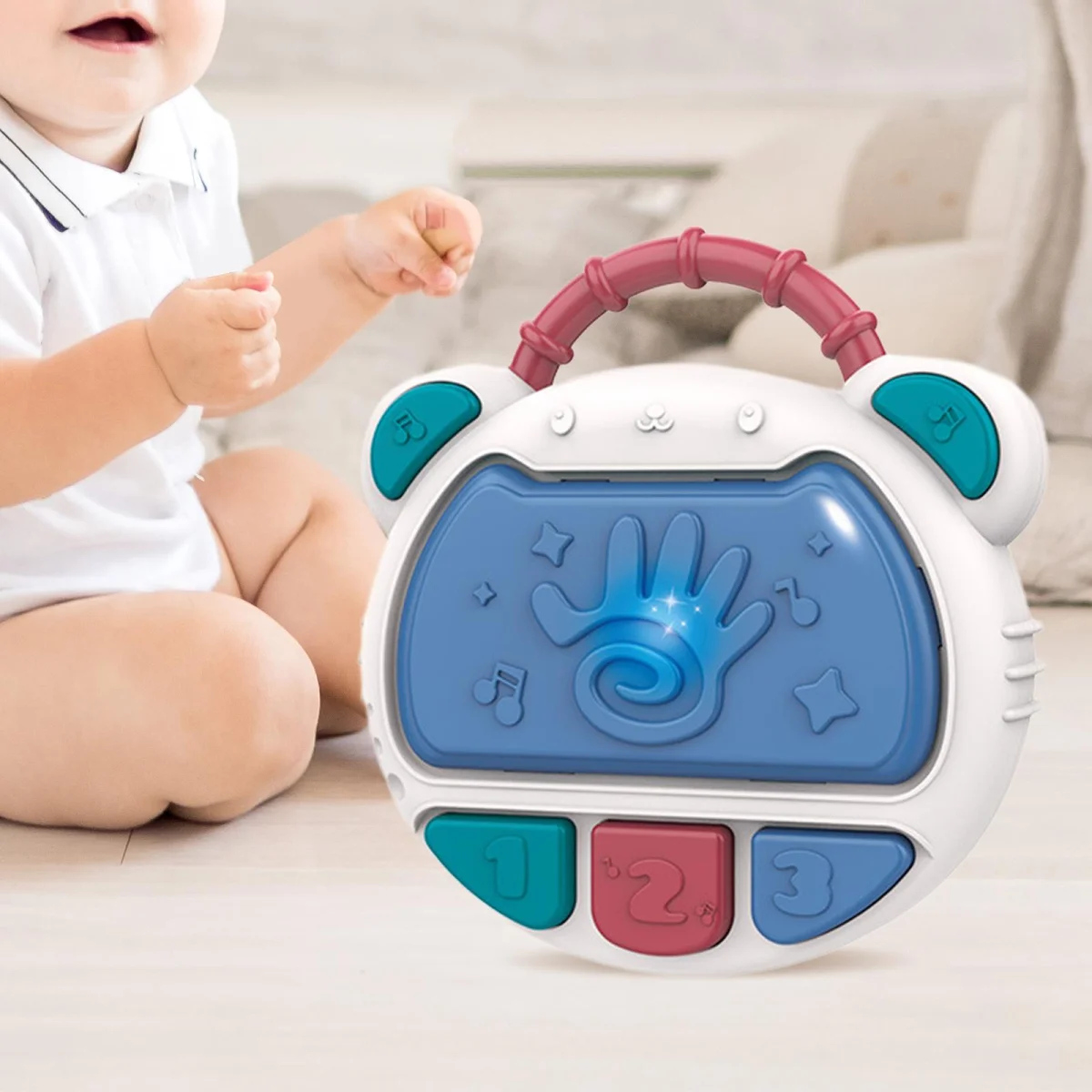 Musical Instrument Game Hand Clapping Drum with Music Light for Baby Girls