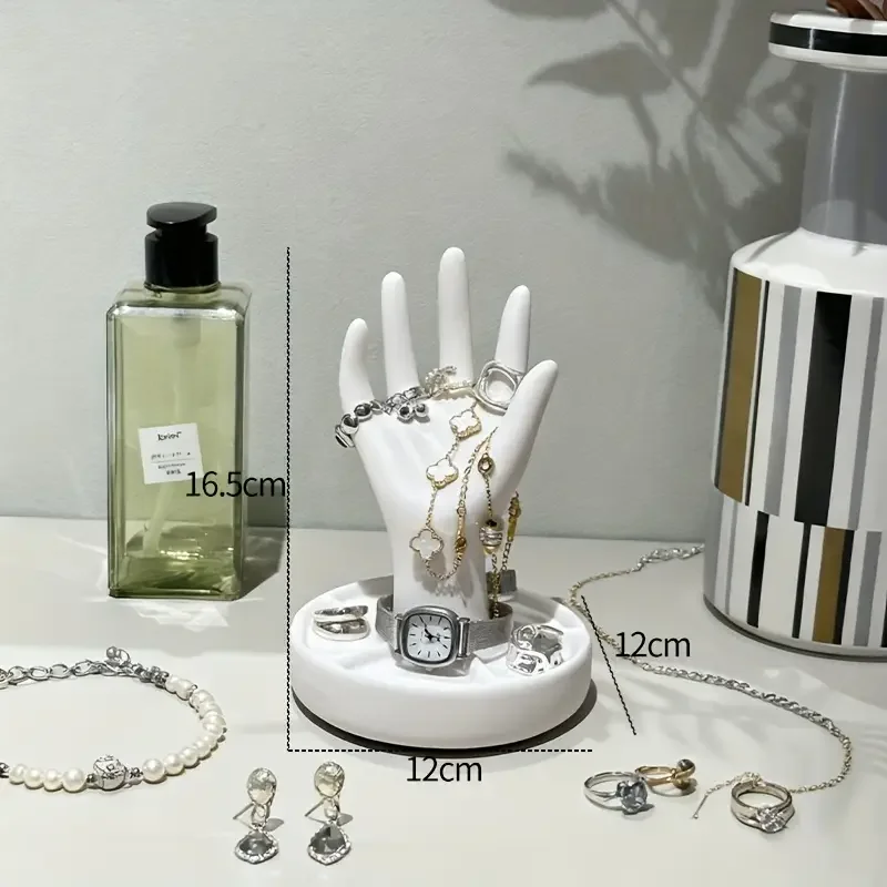1 hand shaped jewelry display stand with an elegant white end and tapered fingers suitable for rings bracelets earrings perfect gift for christmas valentines day mothers day   Product details 1