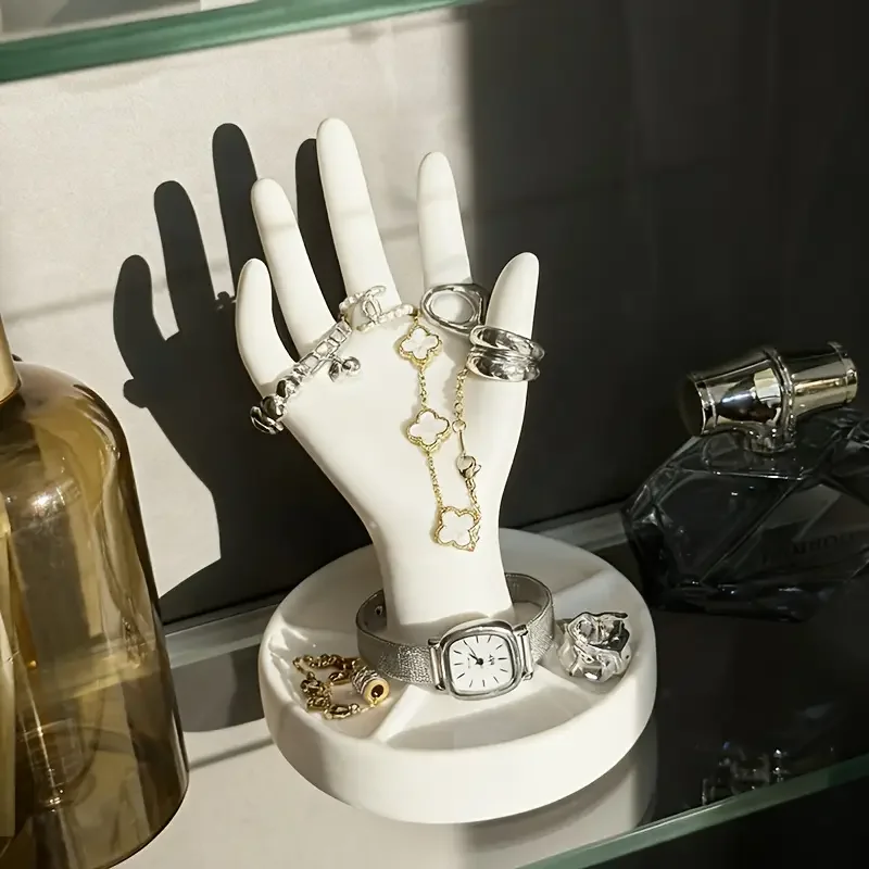 1 hand shaped jewelry display stand with an elegant white end and tapered fingers suitable for rings bracelets earrings perfect gift for christmas valentines day mothers day   Product details 3