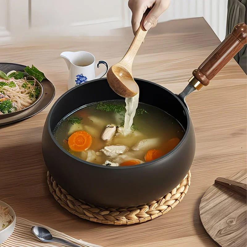 handmade traditional iron pot with large belly surface non stick no coating splash proof from Product details 3
