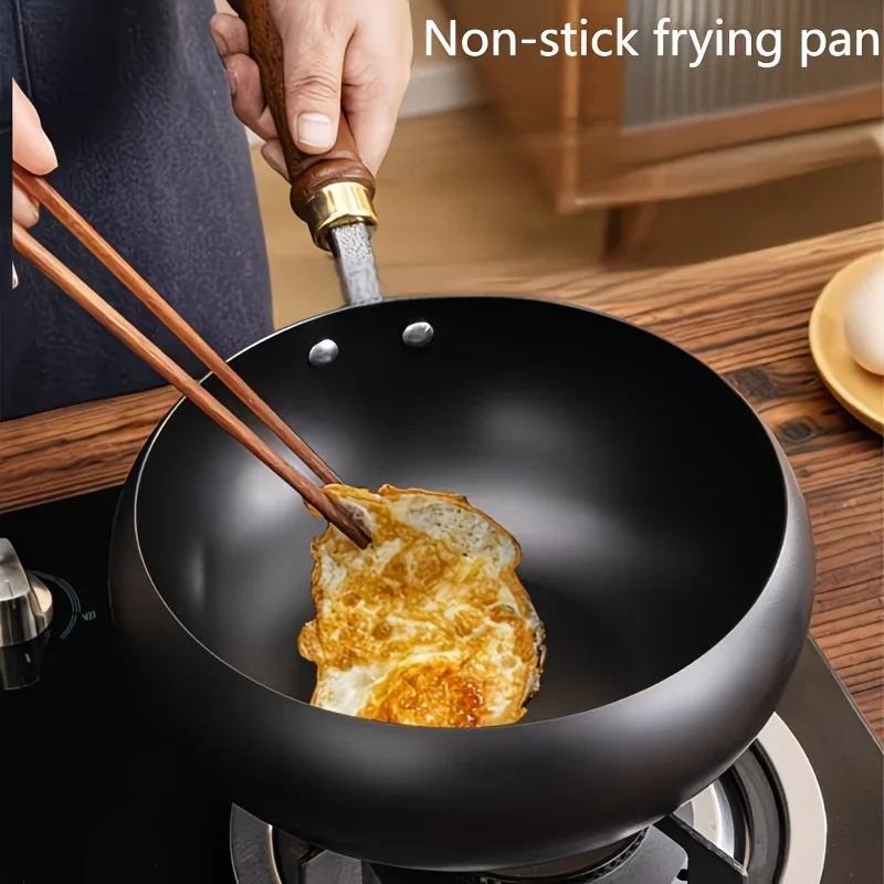 handmade traditional iron pot with large belly surface non stick no coating splash proof from Product details 6