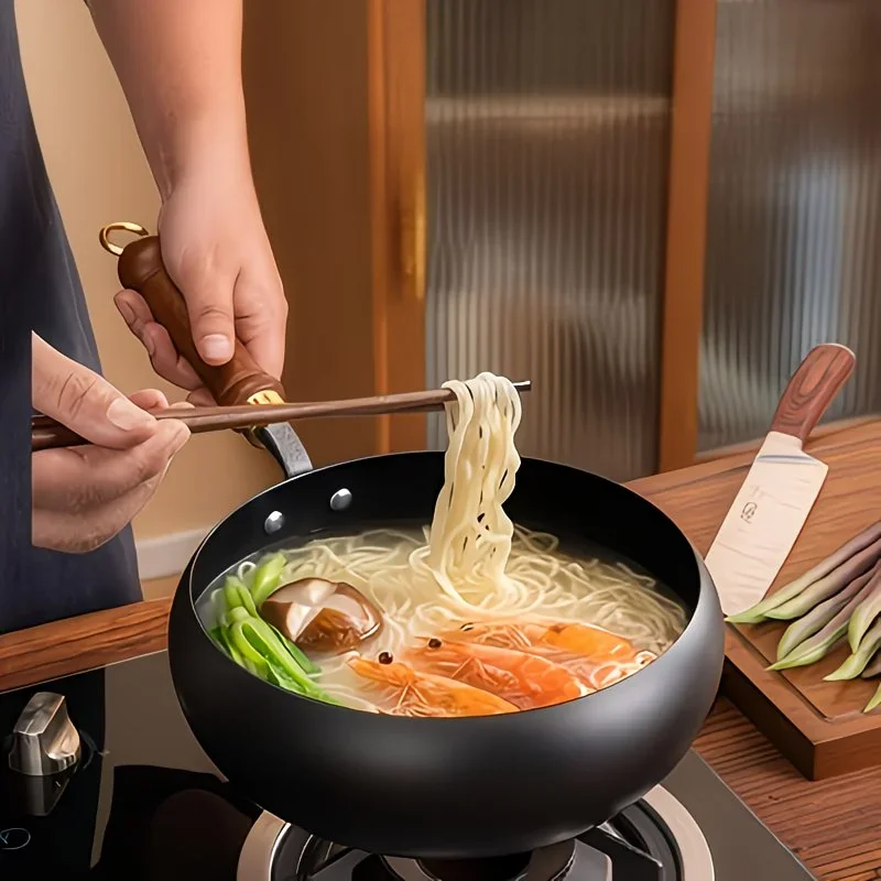 handmade traditional iron pot with large belly surface non stick no coating splash proof from Product details 8