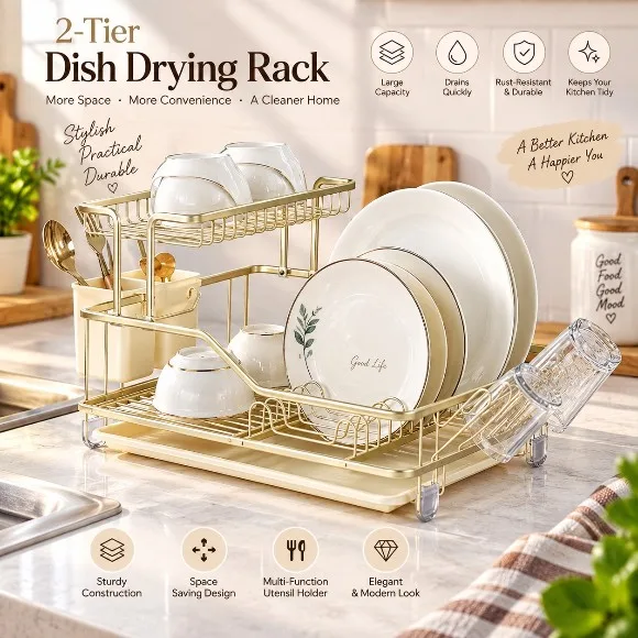 Heavy Duty Aluminum Stainless Steel Dish Rack
