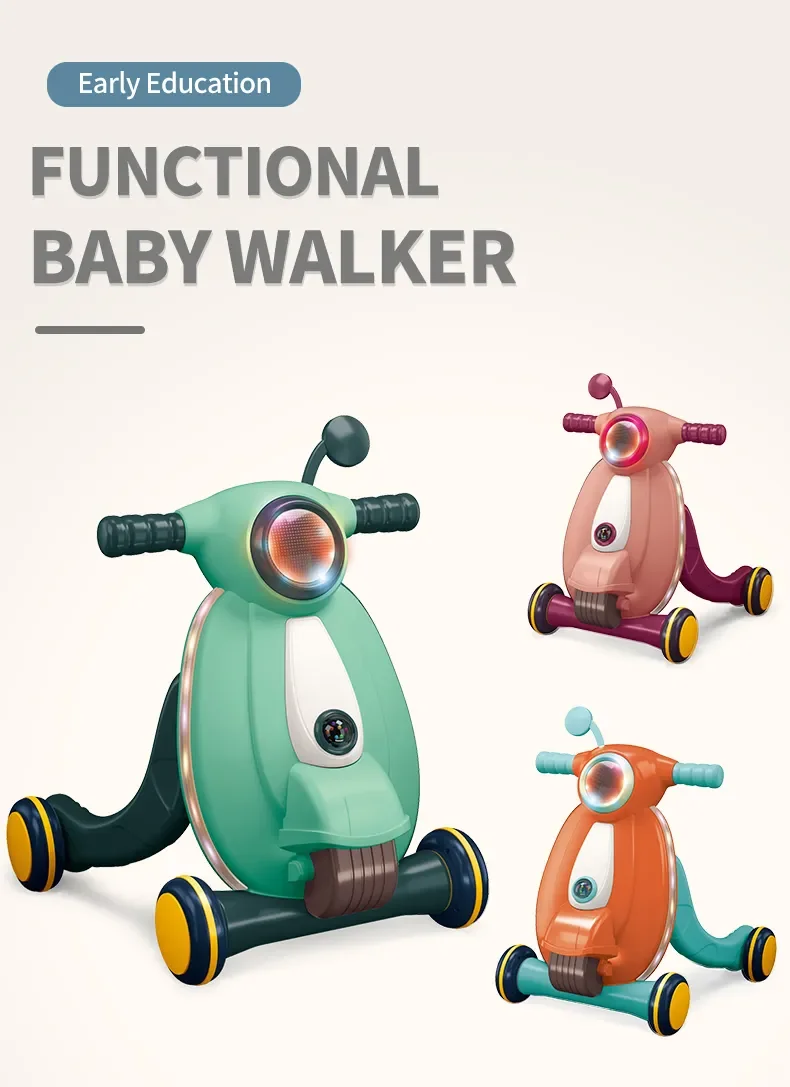 QS Toy The New Walker Push Hand Car Kids Baby Prevent Falls Toys Correct Leg Shape Toy with Light Music 1 3 Years Old Childrens