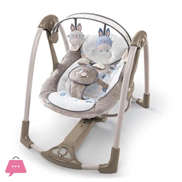 Ingenuity Power Adapt Portable Swing, Bingham Bunny - 60730