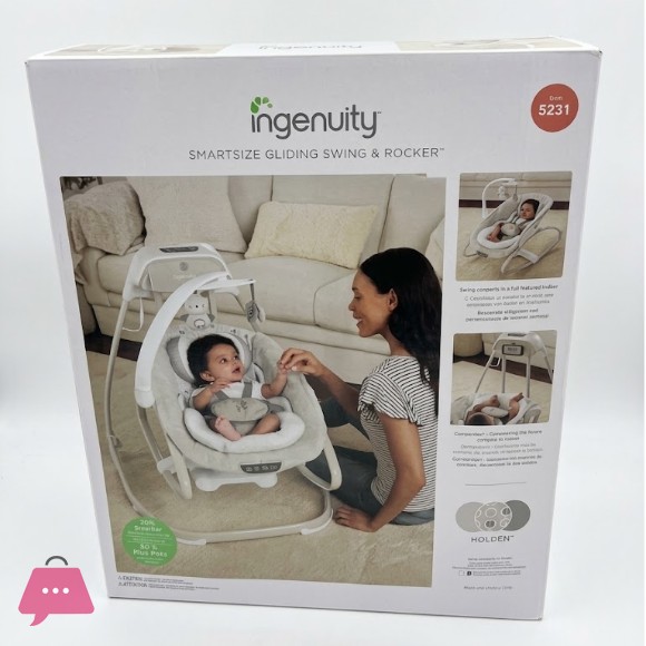 Ingenuity Smart Size Gliding Swing & Rocker, Taylor Teddy 10639