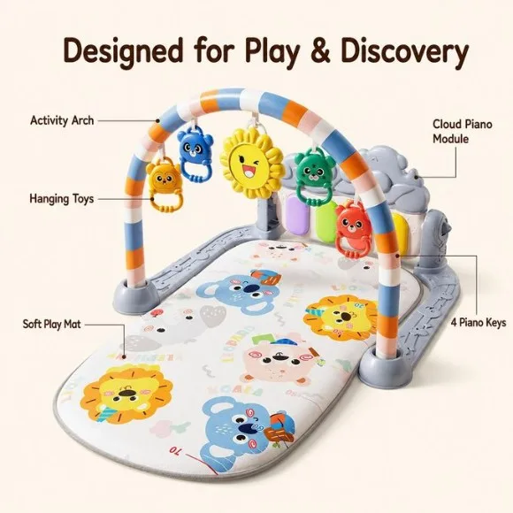 Joyous Multi-Function Musical Baby Piano Play Gym Play Mat - JY-17