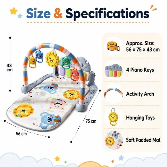 Joyous Multi-Function Musical Baby Piano Play Gym Play Mat - JY-17