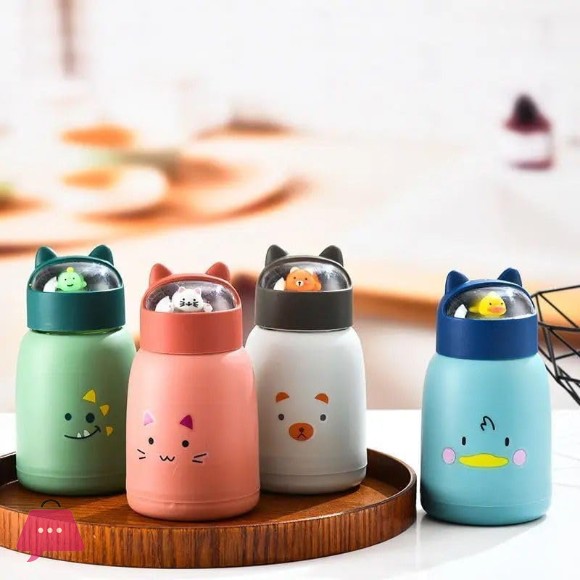 Kids Thermal Mug Creative Cartoon Design with Pets 360ML