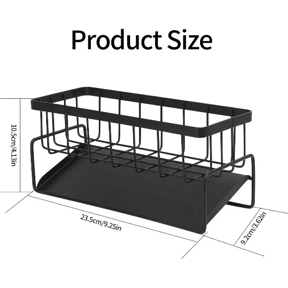 Kitchen Sink Organizer Tidy Caddy with Drain Tray Sponge Holder