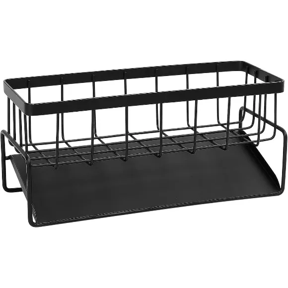 Kitchen Sink Organizer Tidy Caddy with Drain Tray Sponge Holder
