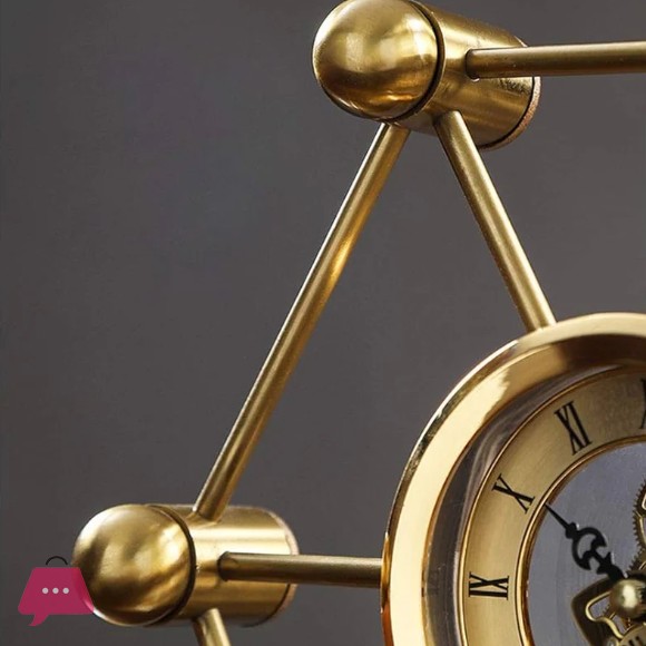 Luxury Hexagon Table Clock Gold Brass Clock