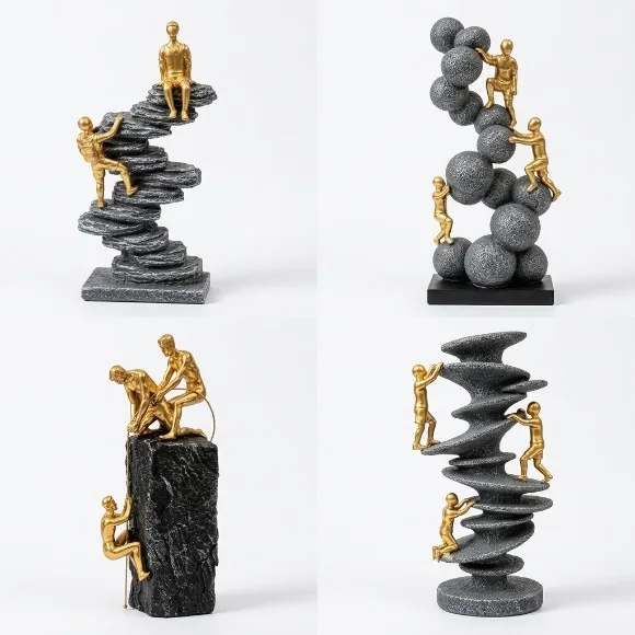 Luxury Sculpture Modern Abstract Figurine Statue Home Decor Office Desk Accent