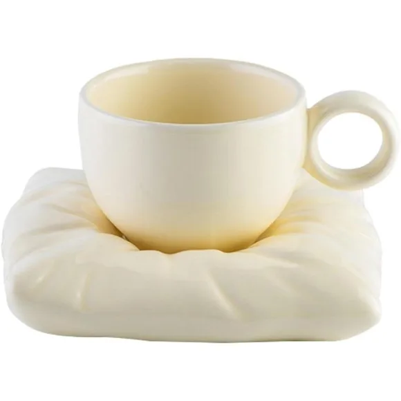 Macarone Pillow Ceramic Coffee Tea Cup 1 Set - 220ml