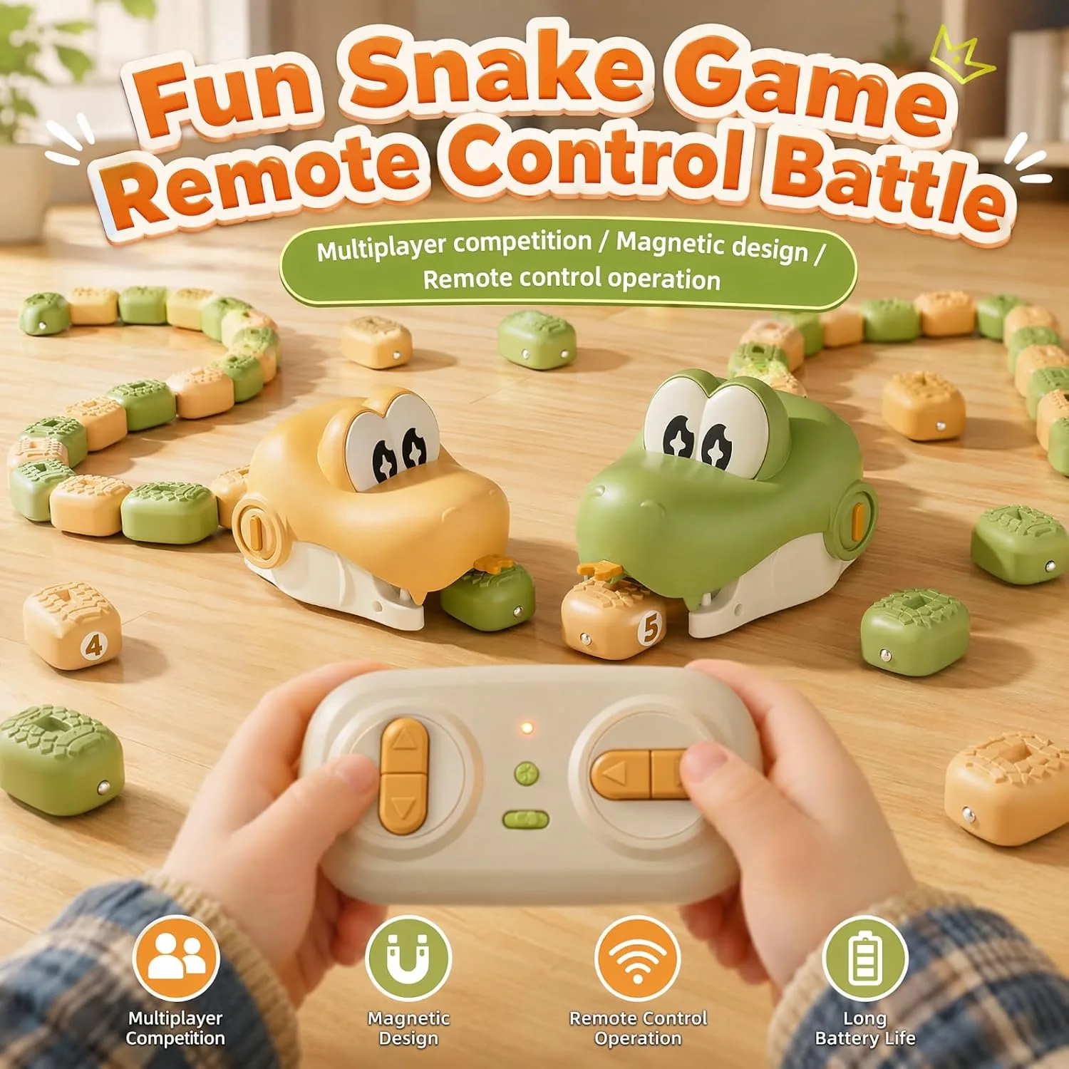 Magnetic Snake Game Toy Eating Itself with Sound & Light Snake Game Turned Real