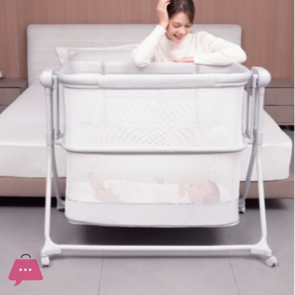 Mastela Multifunctional Electric Cradle Rocking Bed Modern Metal Baby Crib Newborn Comfort Bed - 3823