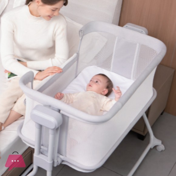 Mastela Multifunctional Electric Cradle Rocking Bed Modern Metal Baby Crib Newborn Comfort Bed - 3823