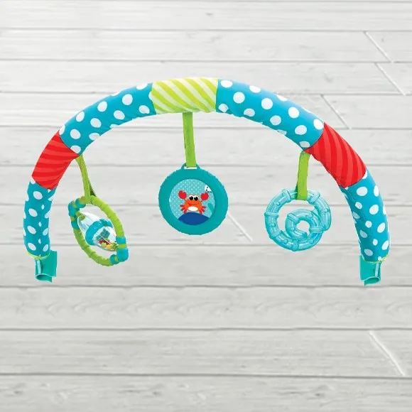 Mastela Musical Bouncer with Toy Bar Fish Print - Blue