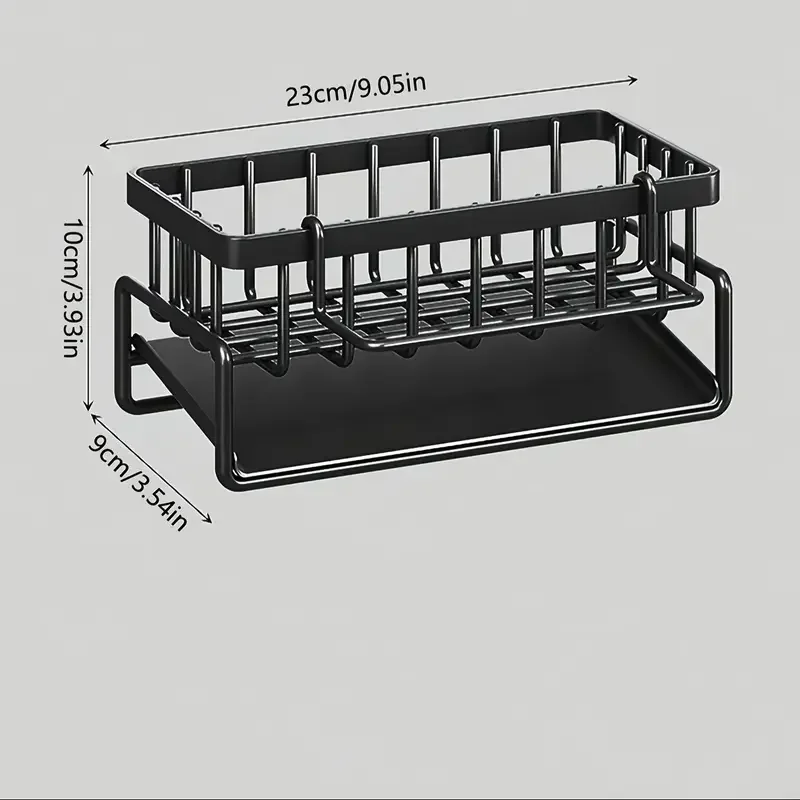 1pc industrial metal kitchen sink caddy with drainage basket multipurpose storage organizer for household tools cloths and cups kitchen sink organizer details 3