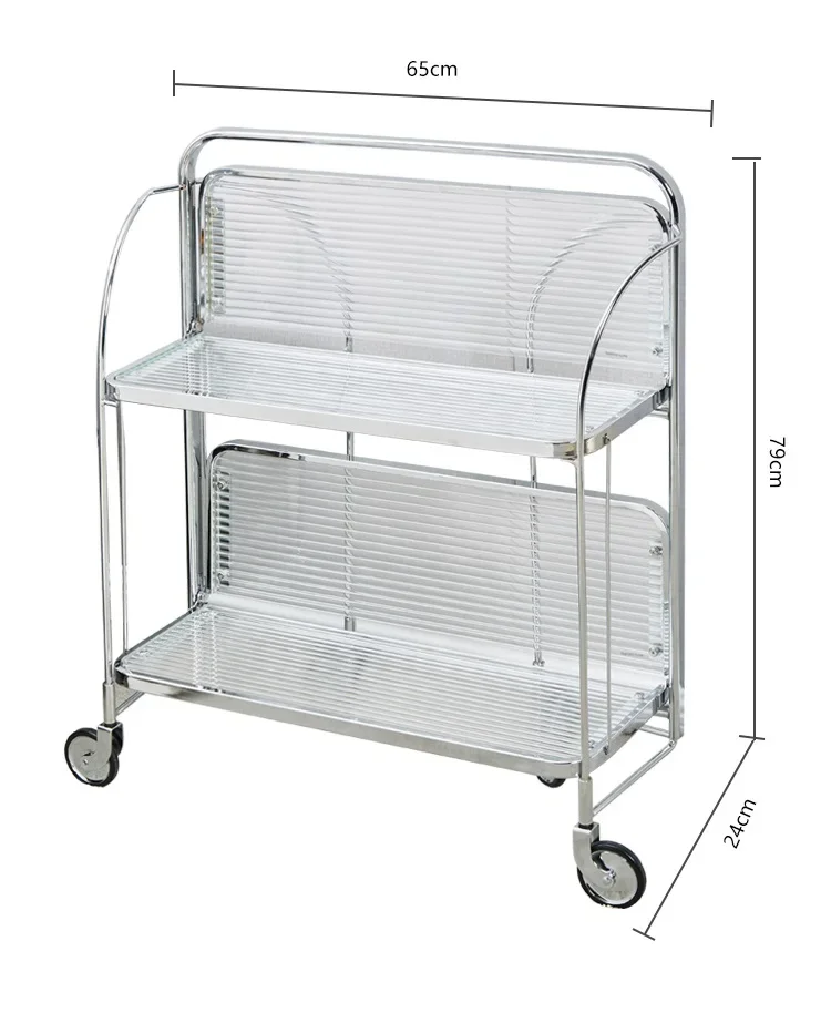 Mobile dining car rack Simple family bedroom trolley shelf living room wine hotel stainless steel trolley