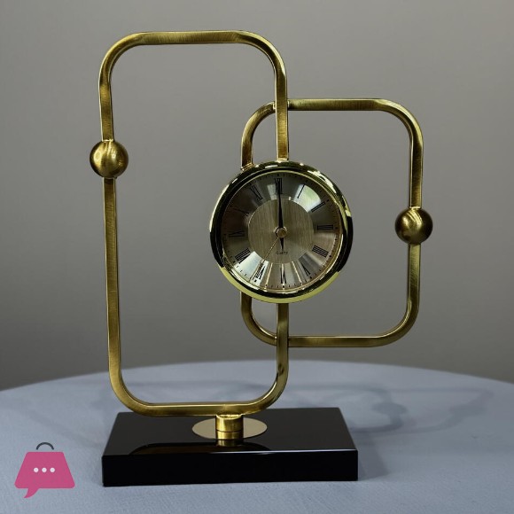 Modern Geometric Gold Showpiece Table Clock