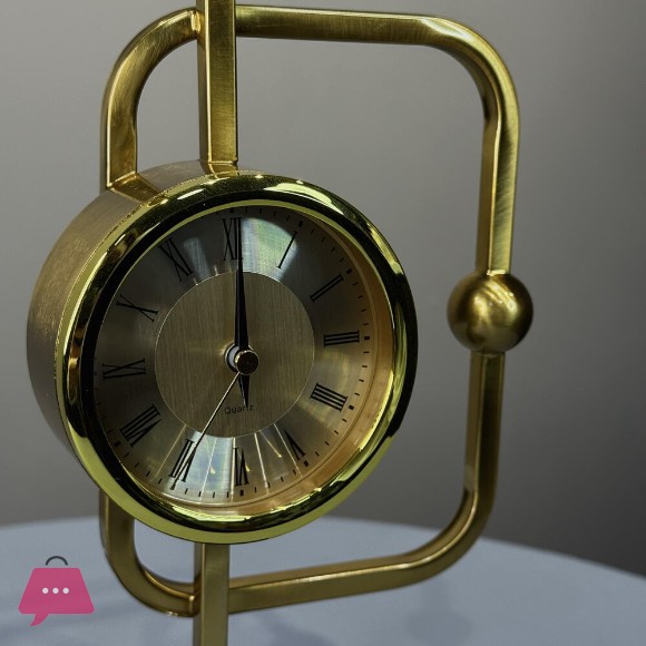 Modern Geometric Gold Showpiece Table Clock