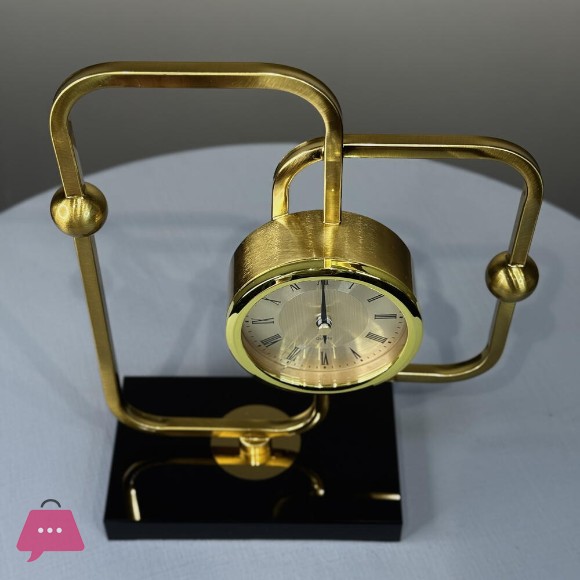 Modern Geometric Gold Showpiece Table Clock
