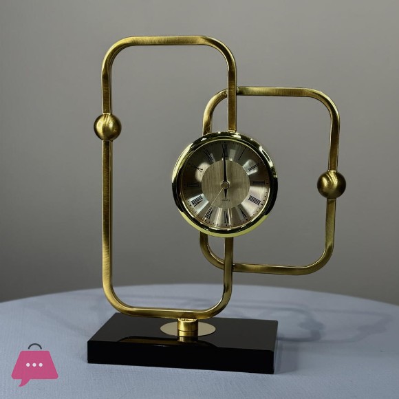 Modern Geometric Gold Showpiece Table Clock