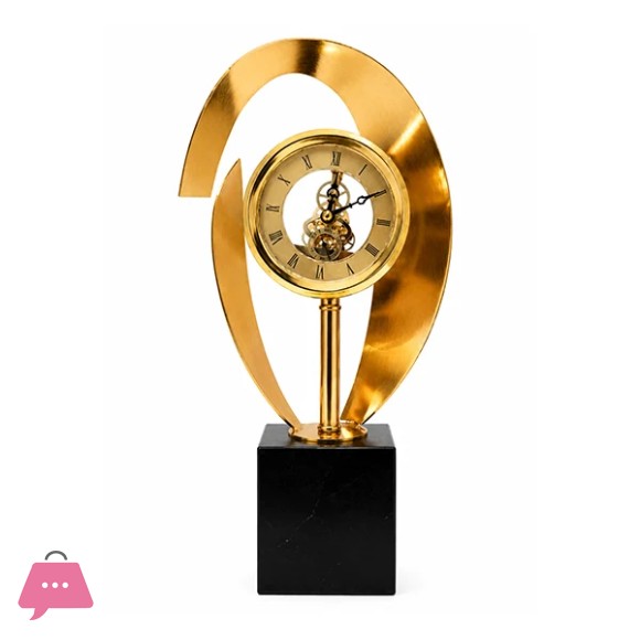 Modern Gold Decorative Table Clock – Luxury Artistic Timepiece